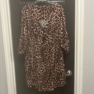 Cheetah print dress. Knee length